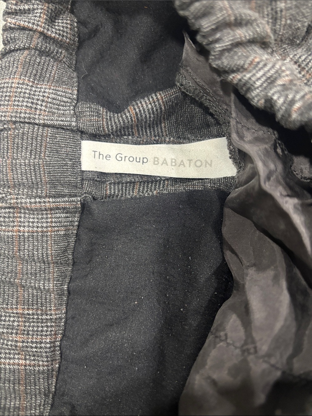 Babaton Gray Plaid Blazer with Brown Windowpane